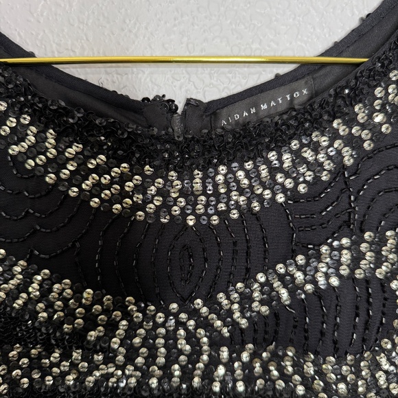 Pre-Owned women's Aidan Mattox Fully Beaded Sequin Dress With sleeves size 6 - Picture 4 of 10